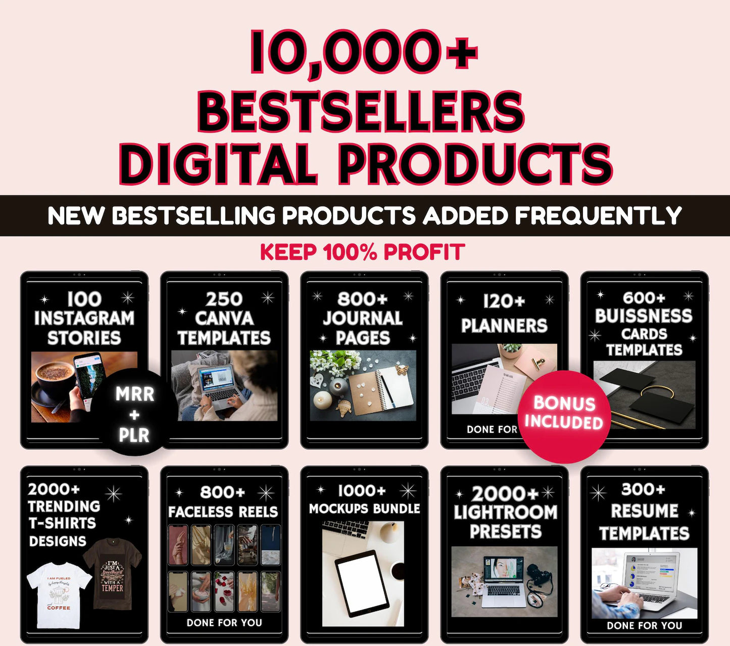 10 000+ Digital Products Made For You, Resell Digital Products Bundle, Great For Passive Income - E-VerseBooks